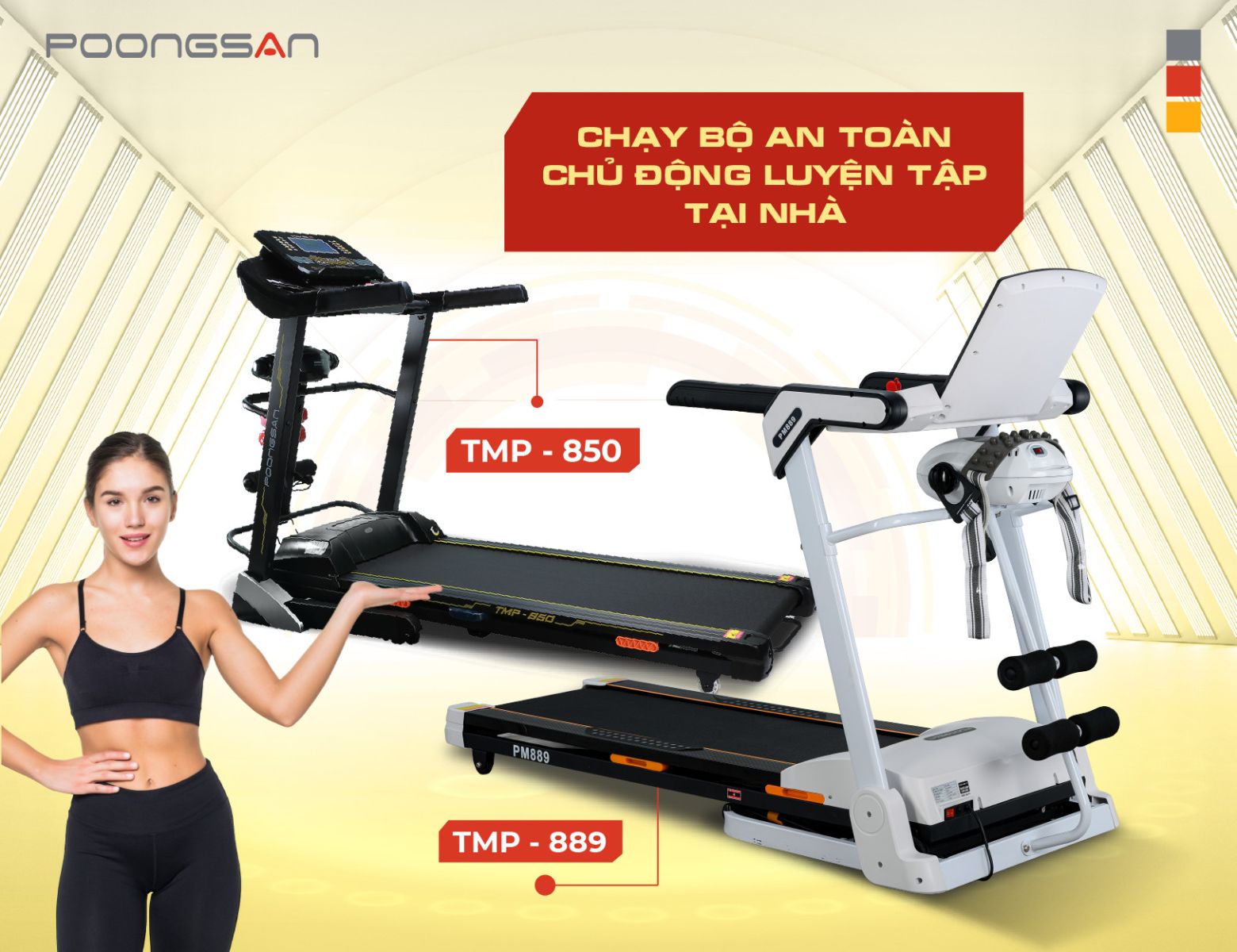 Máy chạy bộ Poongsan mang đến cơ hội để trải nghiệm sự hiện đại, độc đáo của thiết bị thể thao đa năng